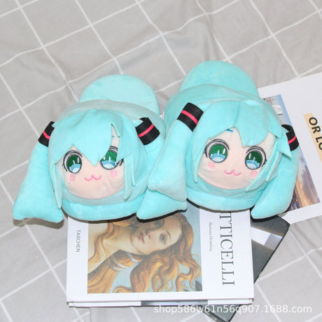 Anime Hatsune Miku kawaii cute Cosplay Costume Shoes Men Women Couple Indoor Home Winter Warm Slipper originality gifts, everythinganimee