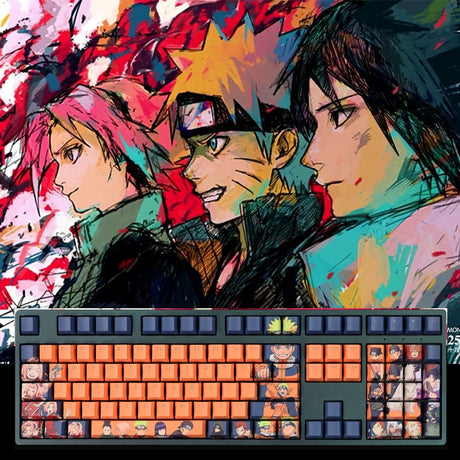 Anime Keycap 108keys PBT Sublimation Cherry Profile Personalized Mechanical Keyboard Keycap Character RGB Translucent naruto, everythinganimee