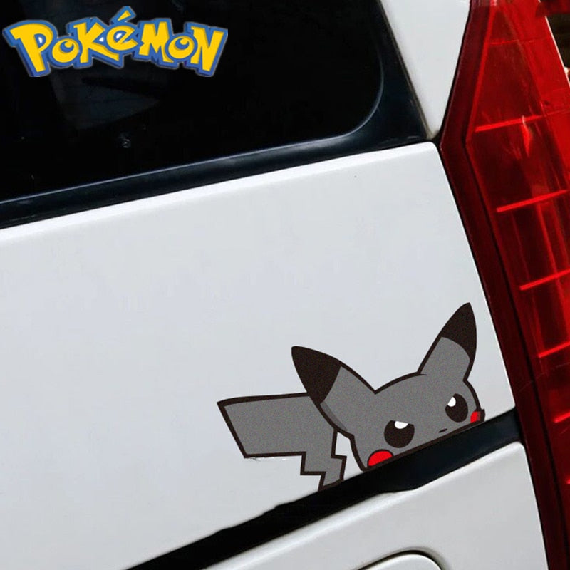 Pokemon Black Pikachu Gengar car stickers Japanese anime surrounding dark elf decoration electric motorcycle scratches cover, everythinganimee