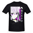 Fashion Leisure Hololive VTuber Nekomata Okayu T-shirt Harajuku Streetwear 100% Cotton Graphics Tshirt Brands Tee Tops, everythinanimee