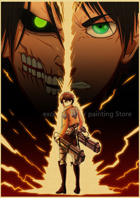 Attack on Titan Anime Posters Levi Retro Kraft Paper DIY Vintage Room Home Bar Cafe Decor Gift Print Aesthetic Art Wall Painting