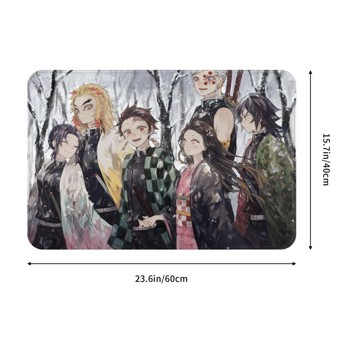 Demon Slayer Kimetsu no Yaiba Nezuko Tanjiro Anime Bath Mat Friend Doormat Flannel Carpet Entrance Door Rug Home Decoration, everythinganimee