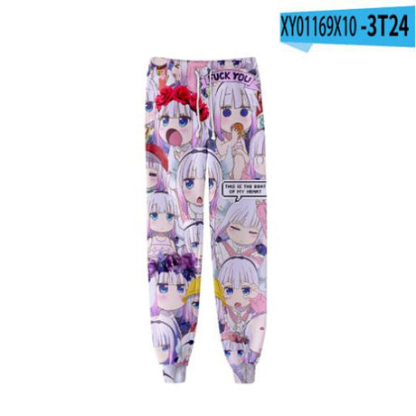 Anime Miss Kobayashi's Dragon Maid 3D Joggers Pants Men/Women Casual Trousers Hip Hop Sweatpants Kanna Kamui Cosplay Costume, everything animee