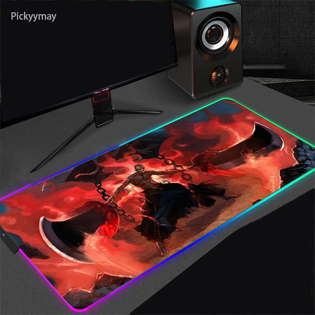 Anime BLEACH Mouse Pad RGB Mousepad With Backlight XXL Laptop Table Pads Desk Carpet Office PC Gaming Accessories LED Mouse Mat