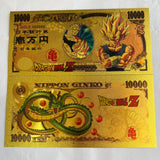 Dragon Ball Z Manga Anime Goku Figure Collection Gold Commemorative Banknote Collection Manga Peripherals Best Gifts