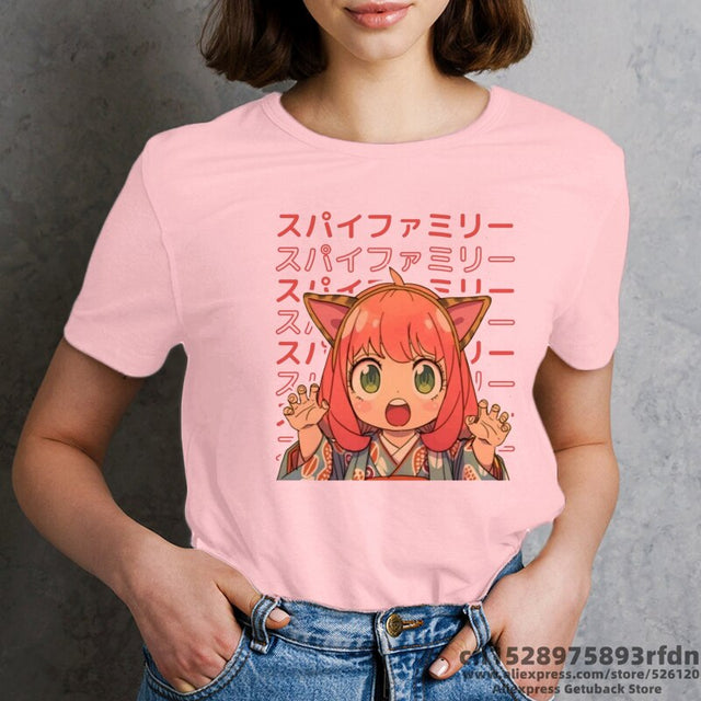 Women Kawaii Yor Anya Forger Anime T-shirt Girl Summer Spy x Family Cartoon 90s Tops Tee Female Manga Clothes, everything animee