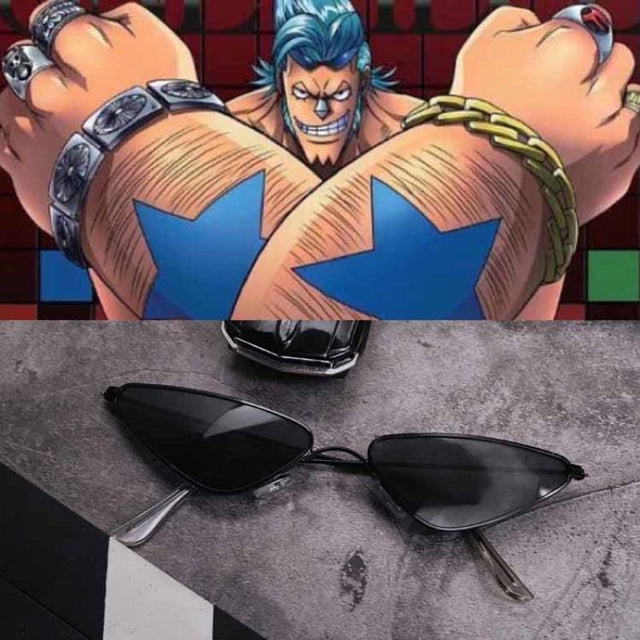 Anime One Piece Cosplay FRANKY Sunshade Sunglasses Cartoon Glasses Decorative Fashion Shooting for Men and Women Polarizers, everythinganimee