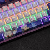 Kamisato Ayaka Transparent Keycap Pbt Keycap Thermal Sublimation Keycap 108 Keys Game Anime Character Keycap Keyboard Accessories Diy Custom, everythinganimee