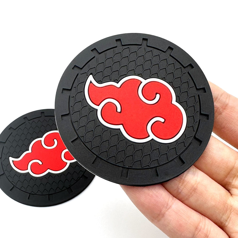 1 / 2PCS 6.6CM Car Coaster Decoration Accessories Car Water Cup Slot Anti Slip Mat Case For Red Cloud Scaling Anime Auto Styling, everythinganimee