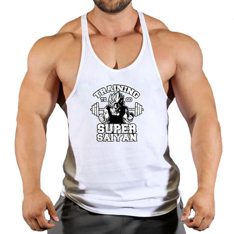 New Bodybuilding Stringer Tank Tops Men Anime Dragon Ball z summer Clothing Running vest Fitness clothing Cotton gym singlets, everythinganimee