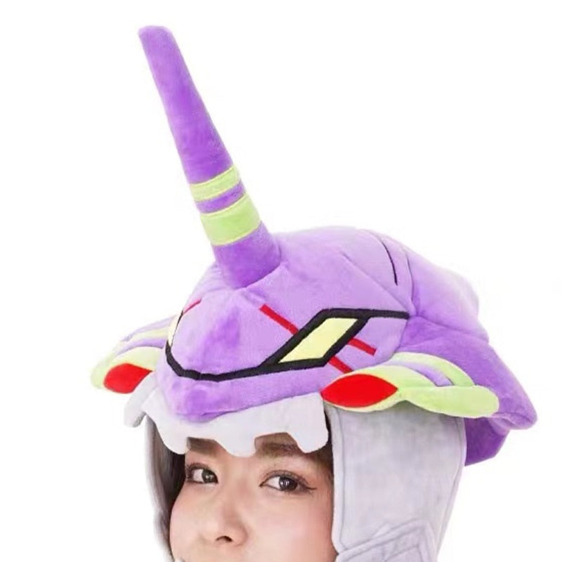 Neon Genesis Evangelion Plush Hat Personalized Winter Thicken Warm Beanies Caps Anime Cosplay Hat Prop Halloween Christmas Caps Gift, everything animee