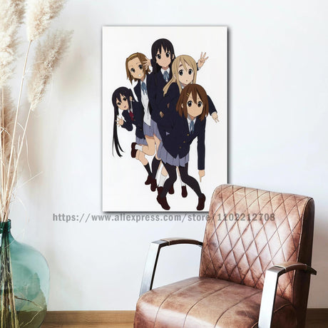 k-on anime Decorative Canvas 24x36 Posters Room Bar Cafe Decor Gift Print Art Wall Paintings, everythinganimee