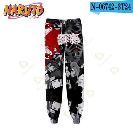 Naruto High Street Trousers Uchiha Sasuke Sweatpant Men Woman Soft Fashion Casual Sweatpants Long Trousers Sport Training Pants, everythinganimee