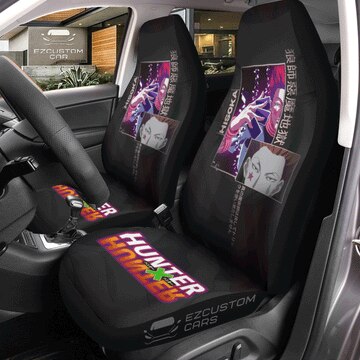 Car Seat Covers Anime Hunter x Hunter themed Car Interior Accessories,2 PCS Universal Front Seat Protective Cover, everythinganimee