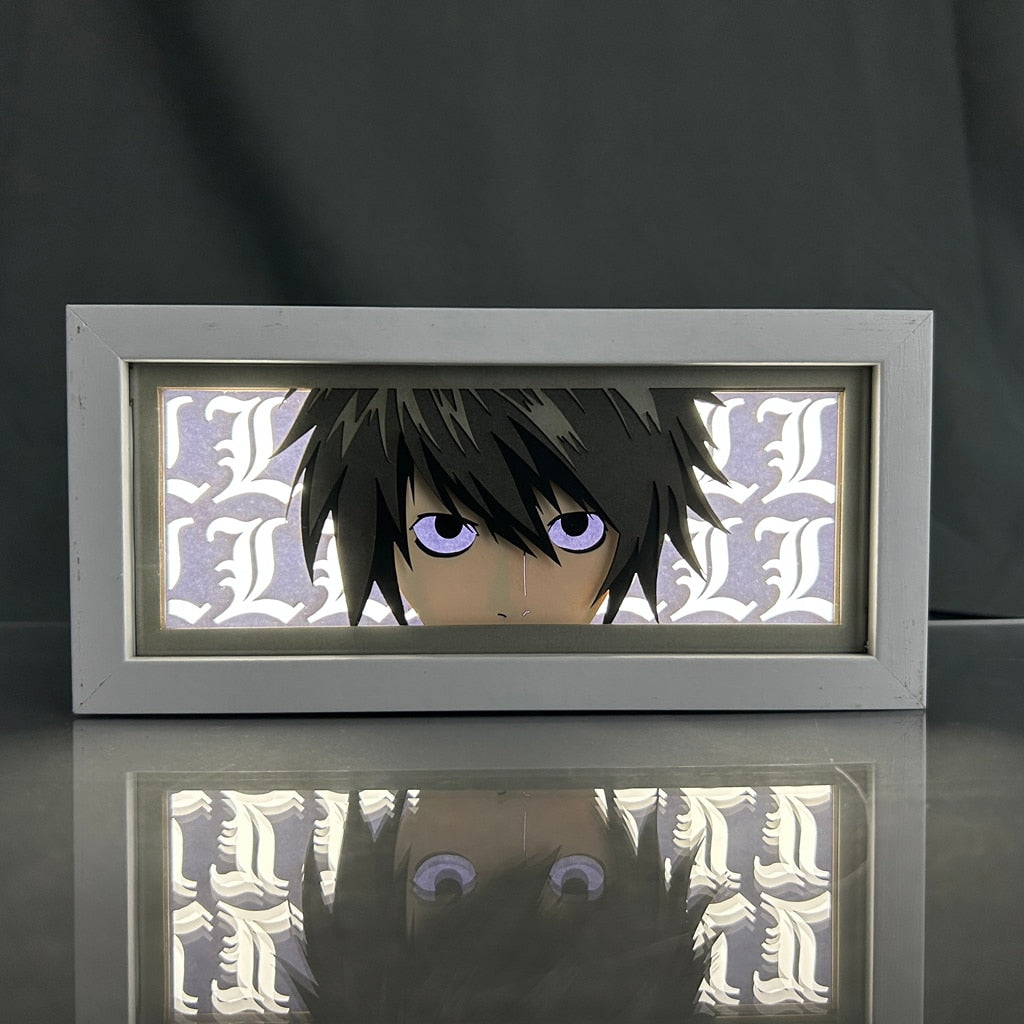 Paper Cut Anime Led Light Box Death Note L Lawliet Desk Light for Bedroom Decor Kids Birthday Gift Manga Table Lamps Lightbox, everythinganimee