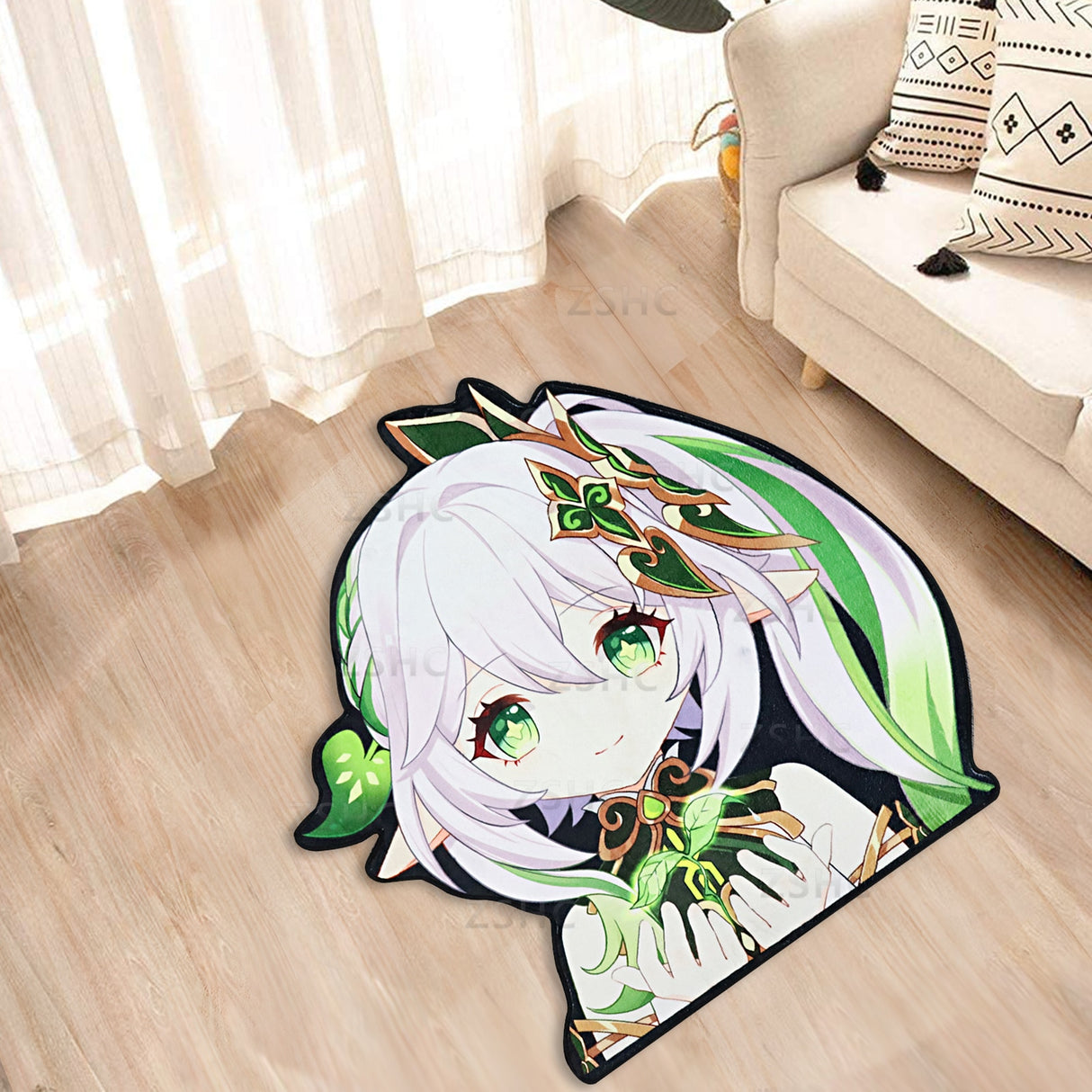 Genshin Impact Nahida Soft Irregular Shape Rugs 3D Printed Room Mat Floor Anti-slip Large Carpet Home Decoration, everythinganimee