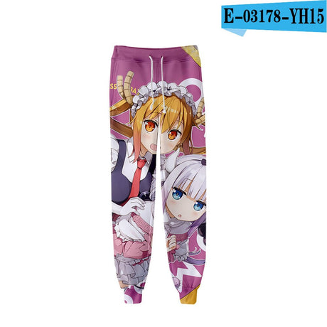 Anime Miss Kobayashi's Dragon Maid 3D Joggers Pants Men/Women Casual Trousers Hip Hop Sweatpants Kanna Kamui Cosplay Costume, everything animee