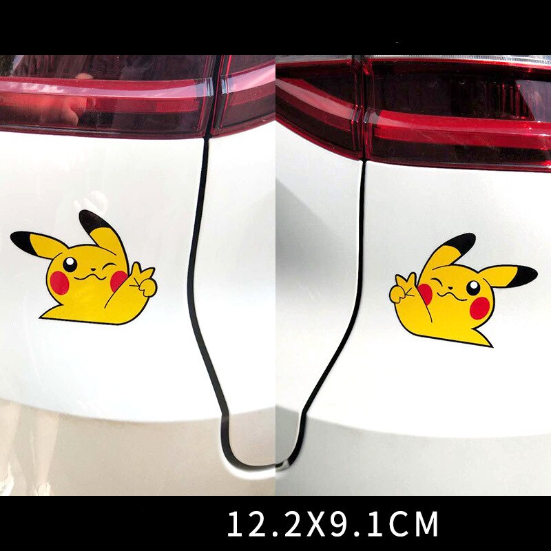 Pokemon Pikachu Body Stickers Cover Scratched Glass Window Cartoon Decorative Waterproof Car Door Cute Sticker Toys, everythinganimee