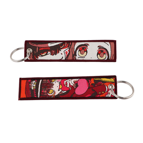 Japanese Anime Junji Ito Tomie Keychain for Motorcycles Cars Key Fobs Key Tag Embroidery Key Ring for Men Women Accessories