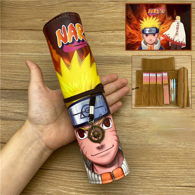 NARUTO Pencil Case Cartoon Cartoon Pen Holder Double Zipper Pencil Case Stationery Bag Men and Women Universal School Season, everythinganimee