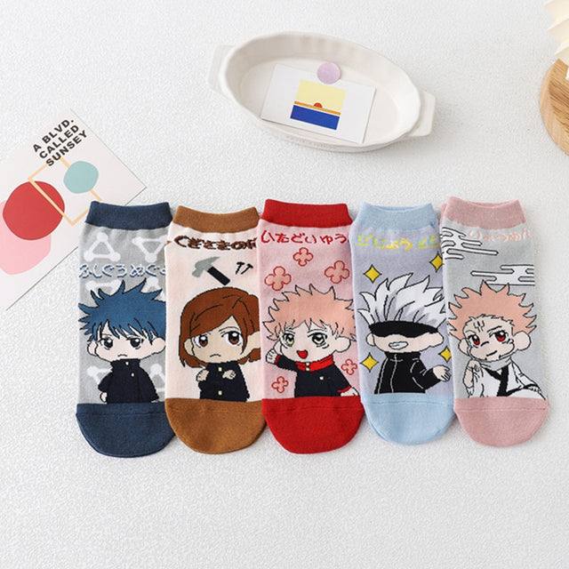 5pcs Anime Jujutsu Kaisen Itadori Yuji Fushiguro Megumi Ryomen Sukuna Cosplay Costume Sock Sox Socks Props