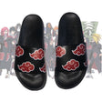 Naruto Anime Series Color Printing Red Cloud Uchiha Itachi Akatsuki Pattern Wearing Anti-Skid Soft Bottom One-Word Slipper, everythinganimee