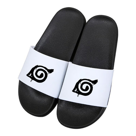 Naruto Anime Series Color Printing Red Cloud Uchiha Itachi Akatsuki Pattern Wearing Anti-Skid Soft Bottom One-Word Slipper, everythinganimee