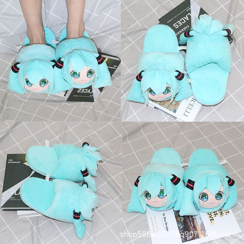 Anime Hatsune Miku kawaii cute Cosplay Costume Shoes Men Women Couple Indoor Home Winter Warm Slipper originality gifts, everythinganimee