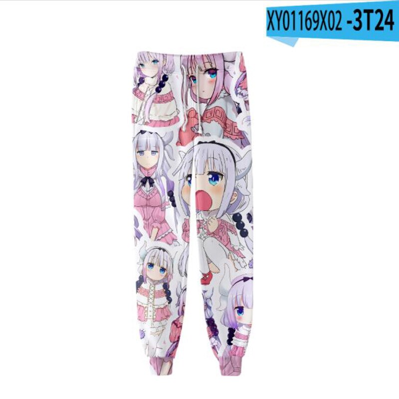 Anime Miss Kobayashi's Dragon Maid 3D Joggers Pants Men/Women Casual Trousers Hip Hop Sweatpants Kanna Kamui Cosplay Costume, everything animee