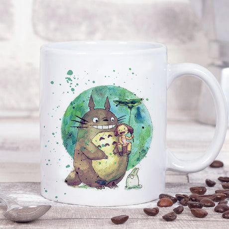 spirited away Pattern Totoro Lovers Mugs Cartoons Ceramic Creative Milk Tea Coffee Cup Kids Birthday Gifts, everythinganimee