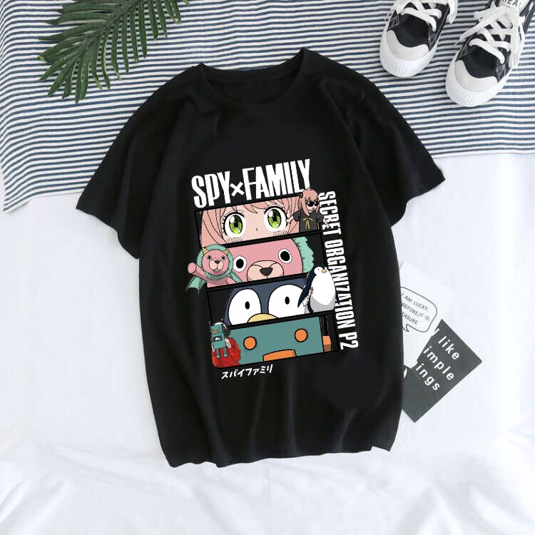 Unisex Spy X Family Tshirt Men Kawaii Cartoon Anya Tee Shirt Tops Japanese Anime T-shirt Harajuku Graphic T Shirt Female 90s, everythinganimee