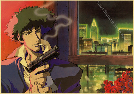 Hot Japan Anime Cowboy Bebop Posters Retro Kraft Paper Vintage Room Home Bar Cafe Decor Gift Print Aesthetic Art Wall Paintings