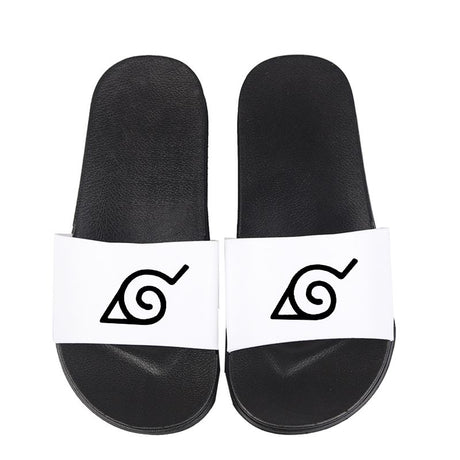 Naruto Anime Series Color Printing Red Cloud Uchiha Itachi Akatsuki Pattern Wearing Anti-Skid Soft Bottom One-Word Slipper, everythinganimee