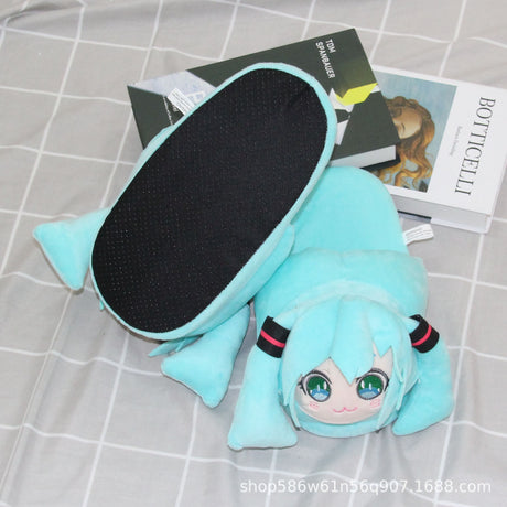 Anime Hatsune Miku kawaii cute Cosplay Costume Shoes Men Women Couple Indoor Home Winter Warm Slipper originality gifts, everythinganimee