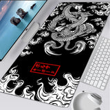 Dragon Mouse Pad Black and White Deskmat Playmat Laptop Japan Anime Gaming Keyboard Rubber Pad Pad on The Table Mouse Mat Pc Rug. everything animee