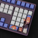 108 Keys PBT Dye Subbed Keycaps 2 Dimensional Cartoon Anime Gaming Key Caps OEM Profile Backlit Keycap For Nakano Miku, everythinganimee