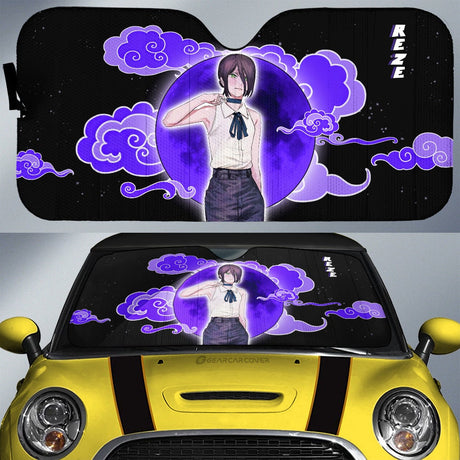 Power and Kobeni Accordion Sunshade Kobeni Higashiyama Car Sunshade Custom Chainsaw Man Anime, everythinganimee