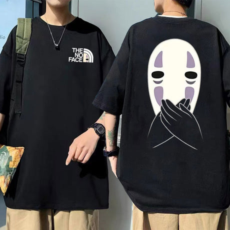 Japanese Anime No Face Man Graphic Printed T-shirts 90s Unisex Manga Tshirt Men Women Summer Fashion Casual Oversized T Shirts, everything animee