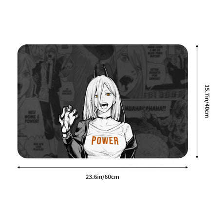 Manga Cut Non-slip Doormat Kitchen Mat Power Chainsaw Man Floor Carpet Entrance Door Rug Indoor Decor, everythinganimee