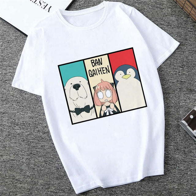 Unisex Spy X Family Tshirt Men Kawaii Cartoon Anya Tee Shirt Tops Japanese Anime T-shirt Harajuku Graphic T Shirt Female 90s, everythinganimee