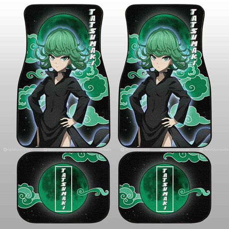 One Punch Man Anime Car Floor Mat Vintage Black Carpet Anti-Slip Rubber Mat Pack of 4 Auto Accessiores for Car SUV Van, everythinganimee