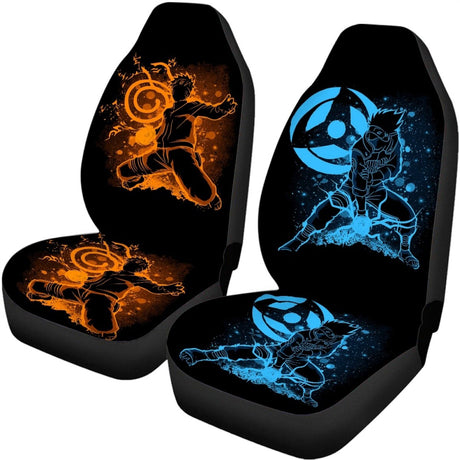 Naruto Anime Print Full Set Vehicle Seat Cover for Men Cool Non-skid Front/Back Car Seat Cover fit Most Car SUV Van Car Accessories, everythinganimee