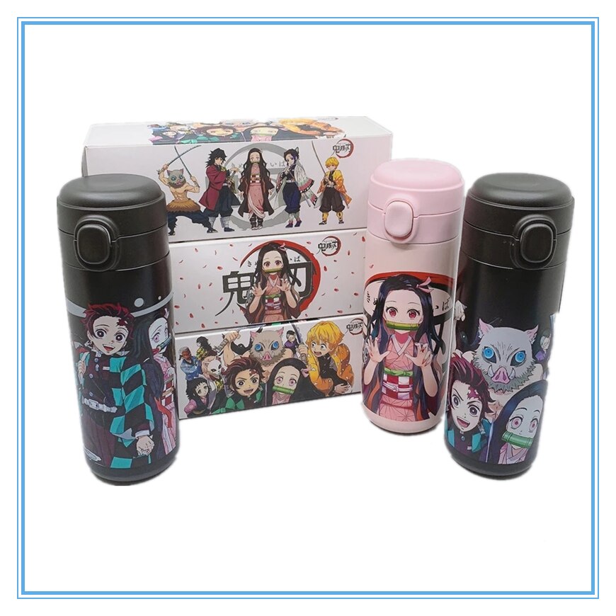 Kawaii Anime Water Bottle Cartoon Thermos Cup Cans Demon Slayer