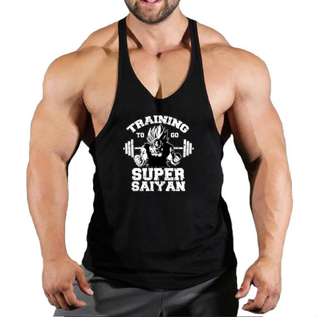 New Bodybuilding Stringer Tank Tops Men Anime Dragon Ball z summer Clothing Running vest Fitness clothing Cotton gym singlets, everythinganimee