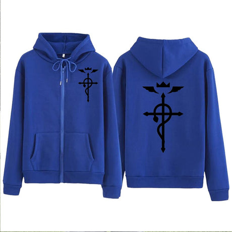 Japanese Anime Fullmetal Alchemist Edward Elric Cosplay Oversized Coat Zipper Hoodie Loog Sleeve Gift Men Women Hooded, everythinganimee