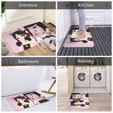 Kaguya sama Love Is War Bathroom Non-Slip Carpet Fujiwara Chika And Shinomiya Kaguya Flannel Mat Welcome Doormat Home Decor Rug, everythinganimee