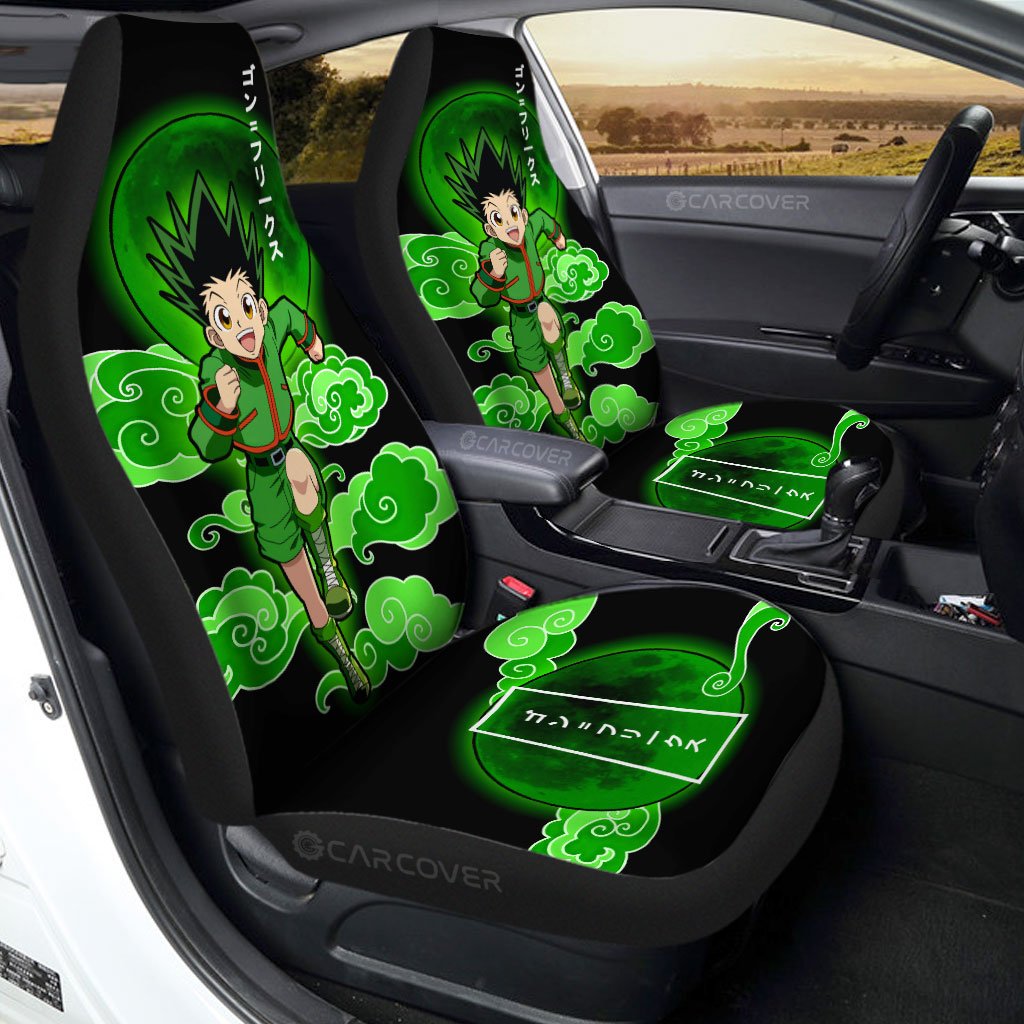 Gon Freecss Car Seat Covers Custom Hunter x Hunter Anime Car Accessories,Pack of 2 Universal Front Seat Protective Cover, everythinganimee