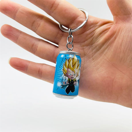 Dragon Ball Anime Keychain Son Goku Kakarotto Vegeta Trunks Keychain Cans Figure Toys Cartoon Keyring Children Gift Toys