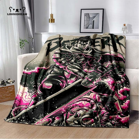 Calssic Comics Berserk Anime Throw Blanket Berserk Soft Flannel Thin Blankets for Bed Sofa Cover Bedspread Home Decor, everythinganimee