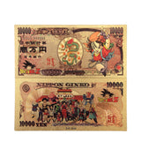 Dragon Ball Z Manga Anime Goku Figure Collection Gold Commemorative Banknote Collection Manga Peripherals Best Gifts